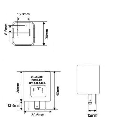 3-Pin CF14 Electronic LED Flasher Relay Fix LED Turn Signal Bulbs Hyper Flash -Alla Lighting Inc