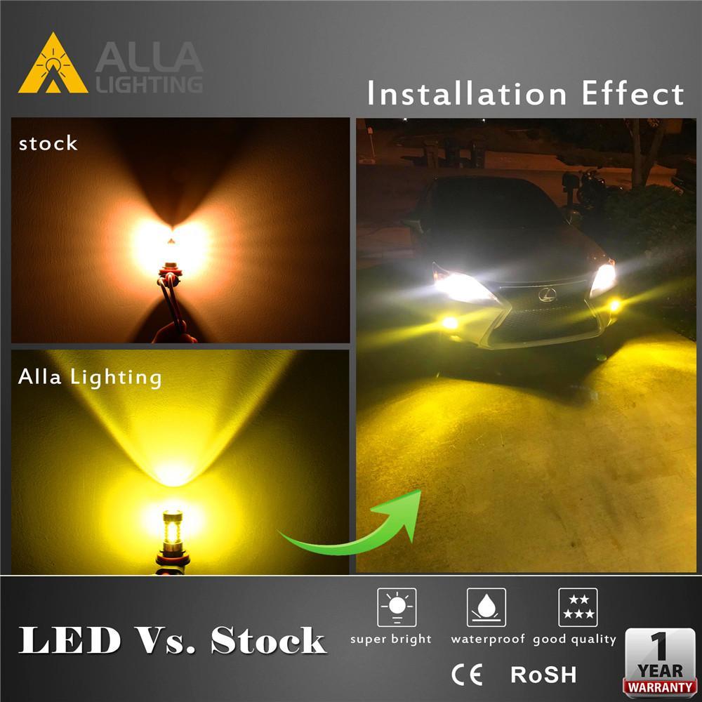 9006 HB4 LED Bulbs Fog Lights Upgrade for Cars, Trucks, 3000K Yellow -Alla Lighting