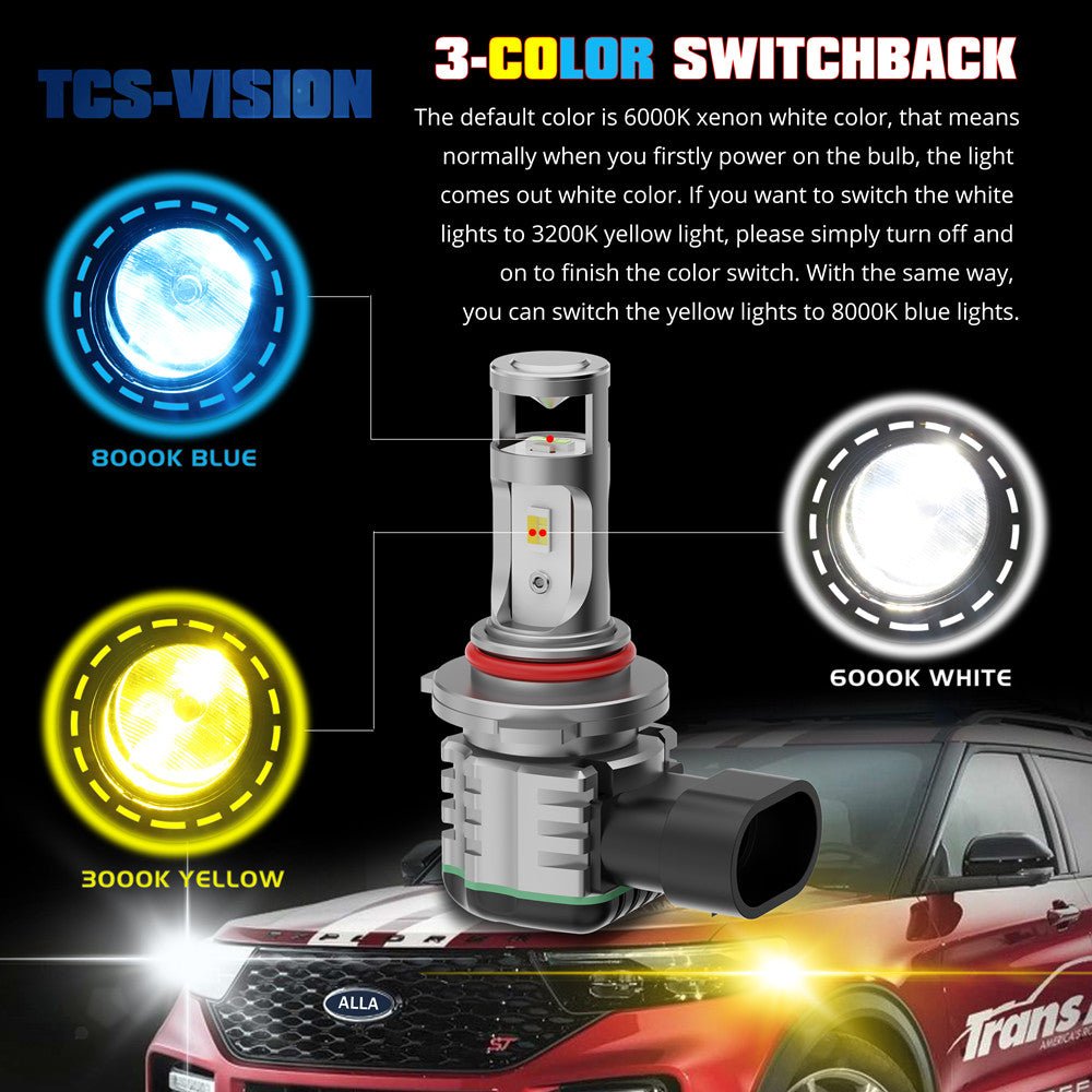 9006 HB4 LED Switchback LED Bulbs Fog Lights | White, Yellow, Blue -Alla Lighting