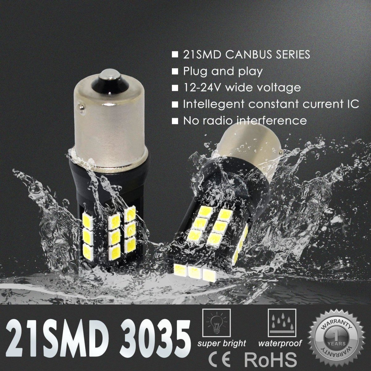 BA15S 1156 LED Lights Bulbs 3035-SMD Reverse, Signal, Brake Stop Lights -Alla Lighting