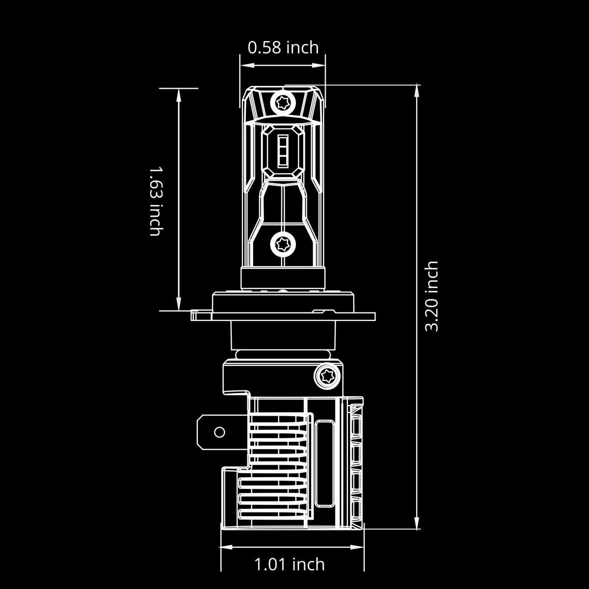 Mini H7 LED Headlights Bulbs, Fog Lights, DRL, White -Alla Lighting