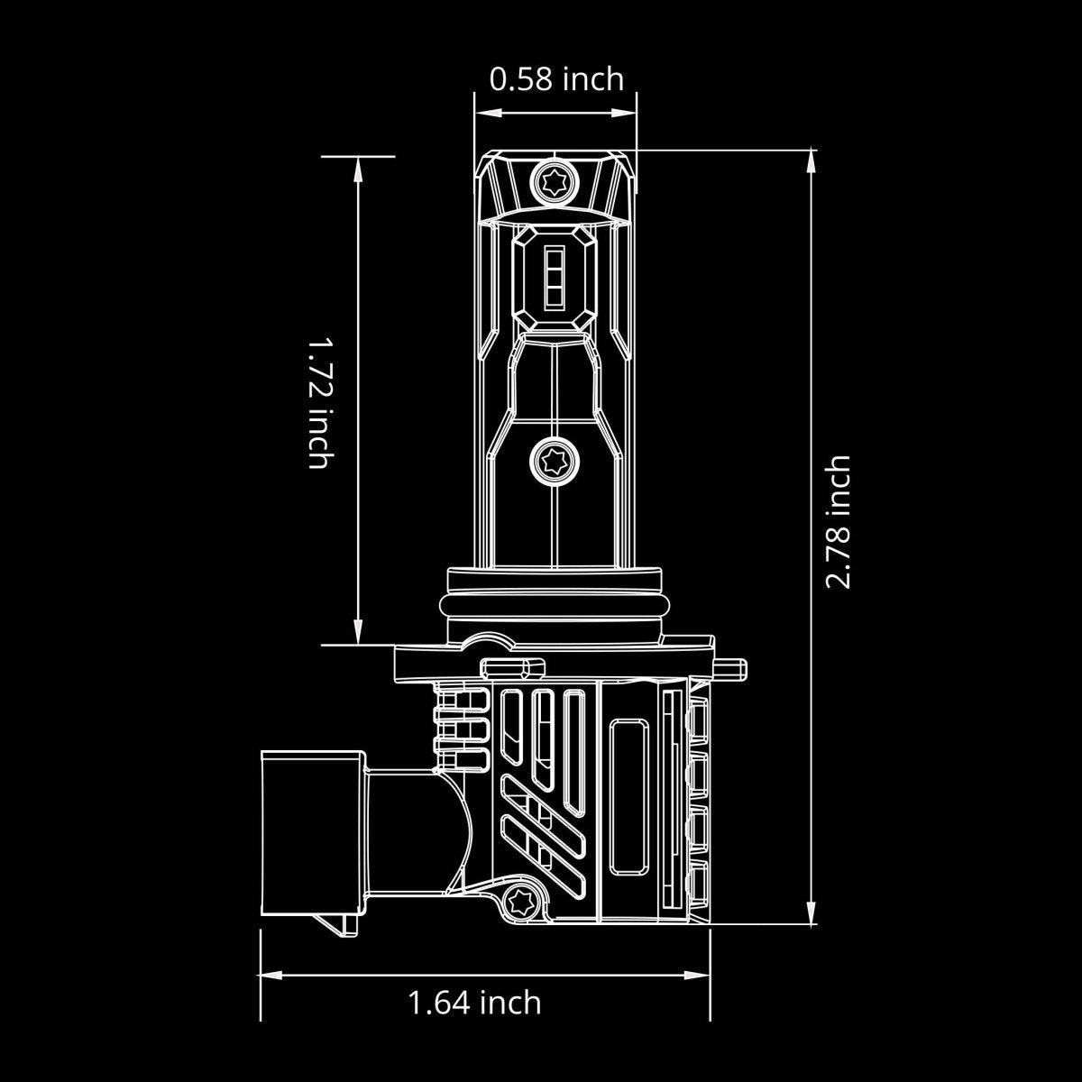 Mini HB4 9006 LED Headlights Bulbs, Fog Lights, 6000K White -Alla Lighting