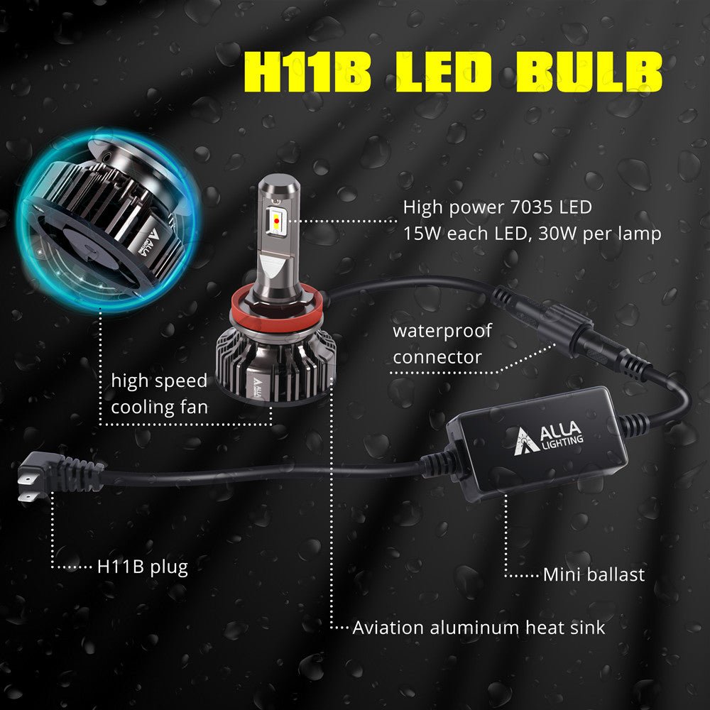 TS-CR H9B H11B LED Bulbs Xreme Super Bright Upgrade for Kia, Hyundai -Alla Lighting